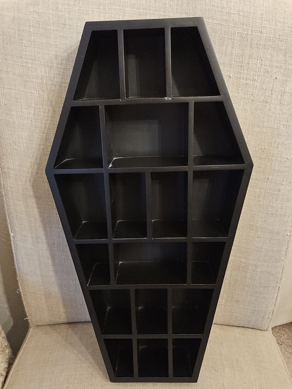 Black Coffin Shelf Wall Decor - Modern Geometric Display